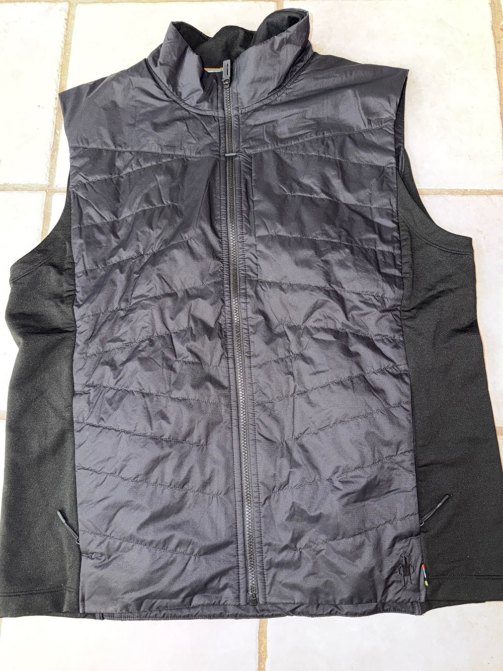 Smartwool Vest  Black Smartloft Merino Wool Puffer Full Zip Stretch